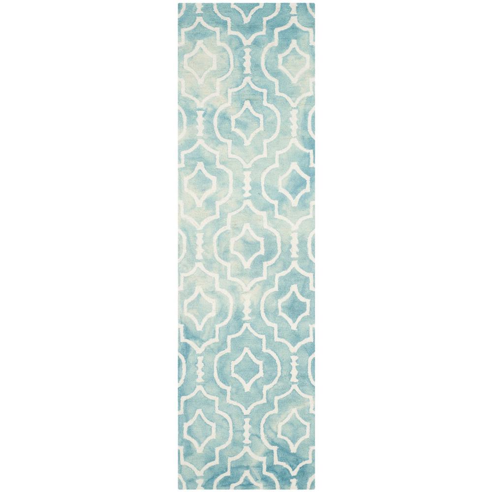 DIP DYE, TURQUOISE / IVORY, 2'-3" X 8', Area Rug, DDY538D-28. Picture 1