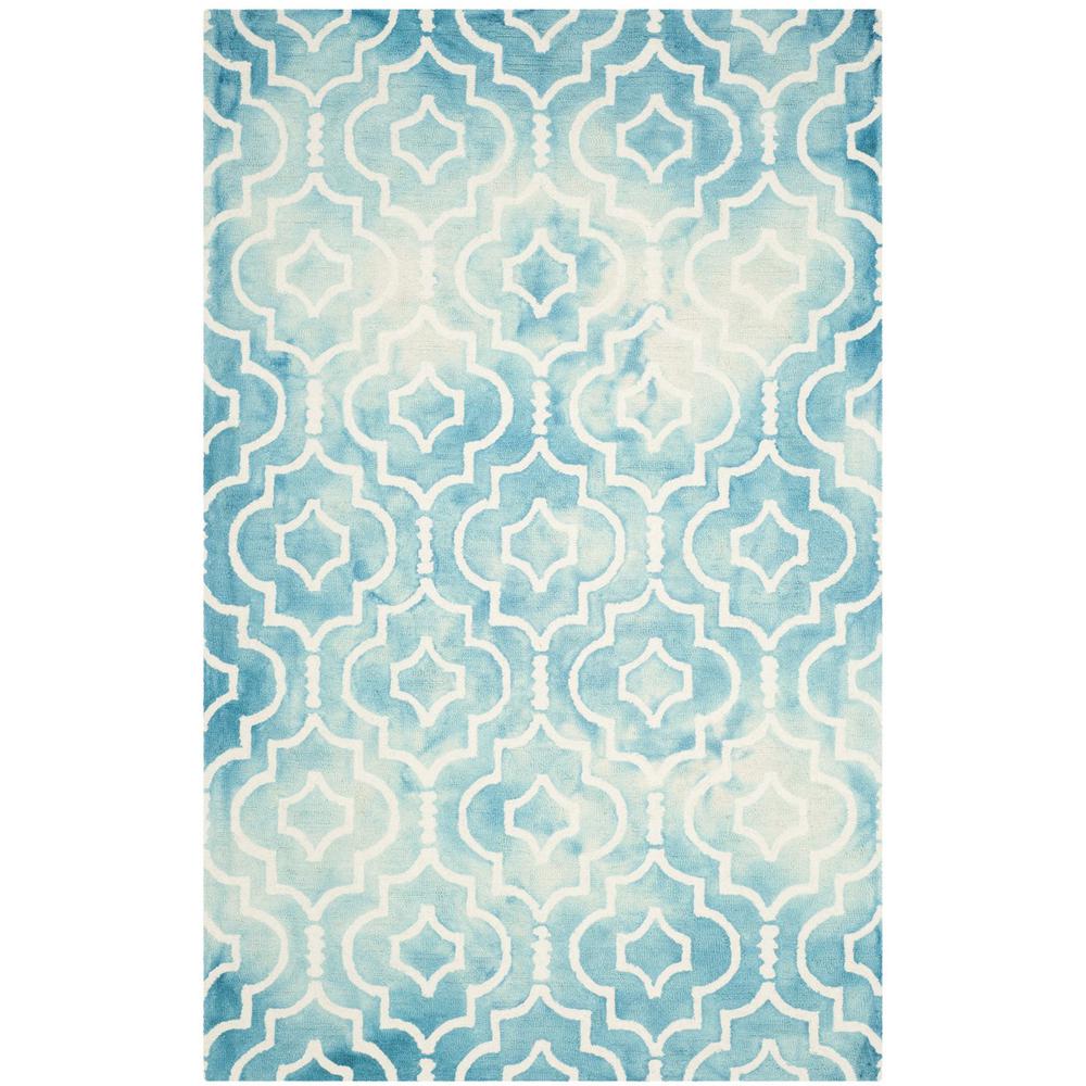 DIP DYE, TURQUOISE / IVORY, 5' X 8', Area Rug, DDY538D-5. Picture 1