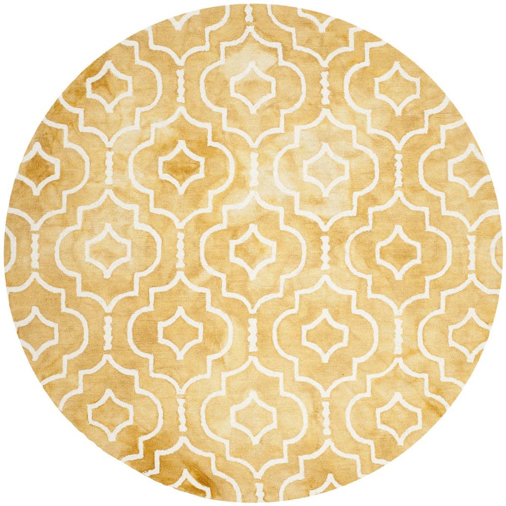 DIP DYE, GOLD / IVORY, 7' X 7' Round, Area Rug, DDY538H-7R. Picture 1
