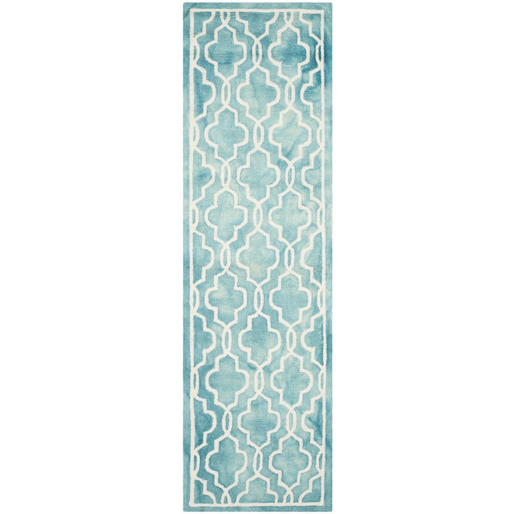 DIP DYE, TURQUOISE / IVORY, 2'-3" X 8', Area Rug, DDY539D-28. Picture 1
