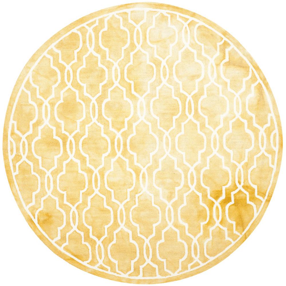 DIP DYE, GOLD / IVORY, 7' X 7' Round, Area Rug, DDY539H-7R. Picture 1