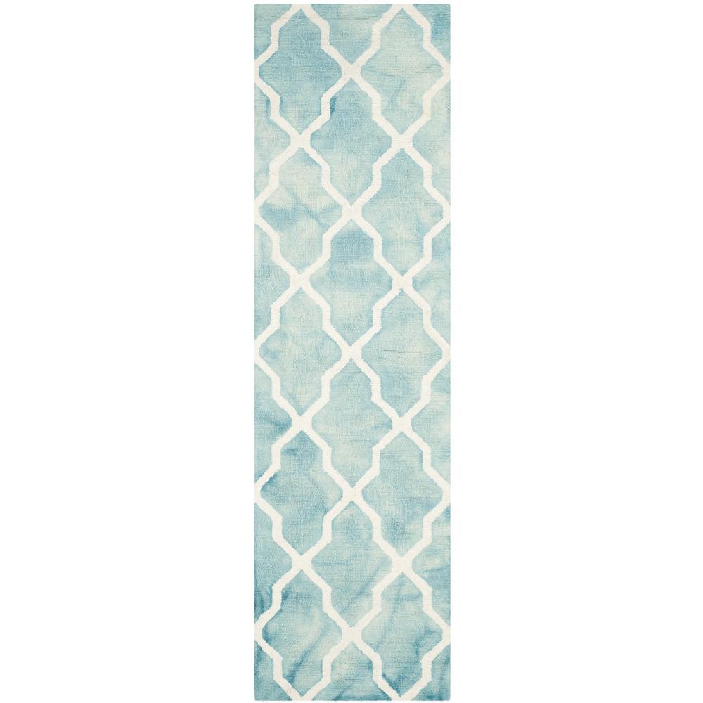DIP DYE, TURQUOISE / IVORY, 2'-3" X 8', Area Rug, DDY540D-28. Picture 1