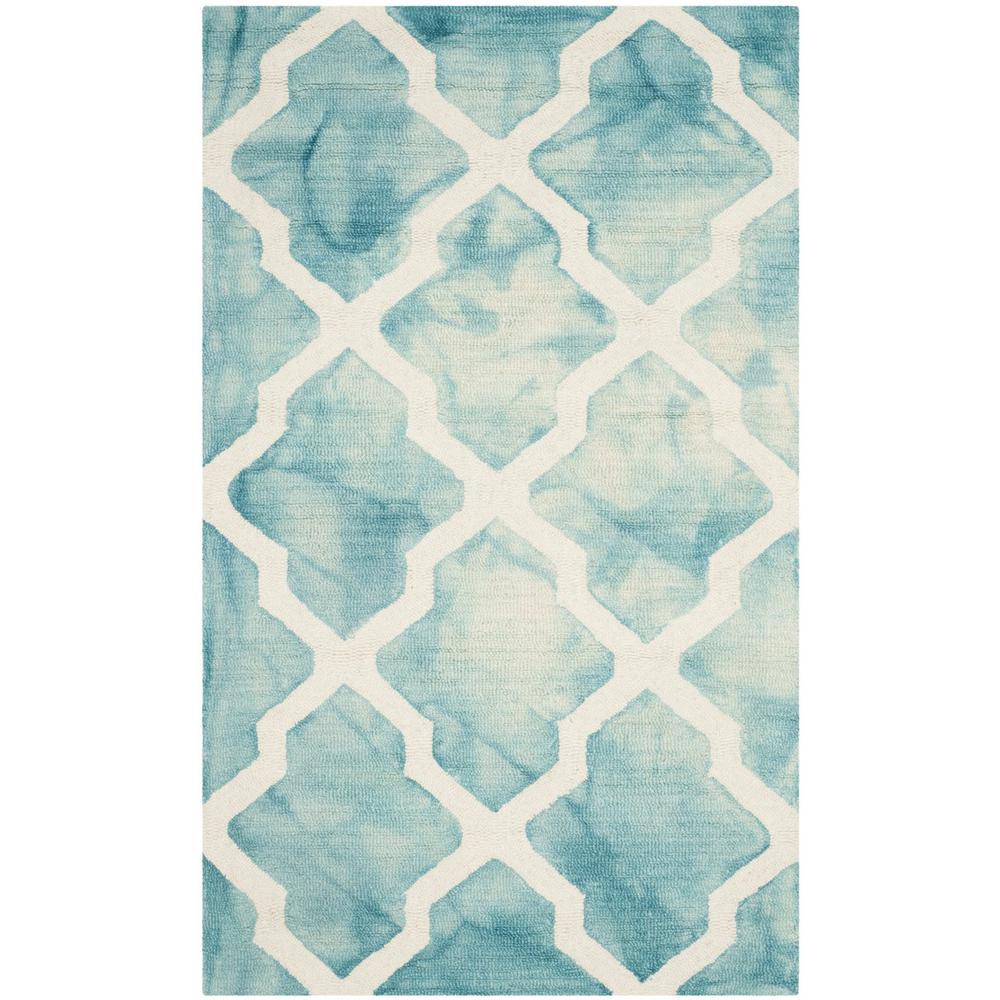 DIP DYE, TURQUOISE / IVORY, 3' X 5', Area Rug, DDY540D-3. Picture 1