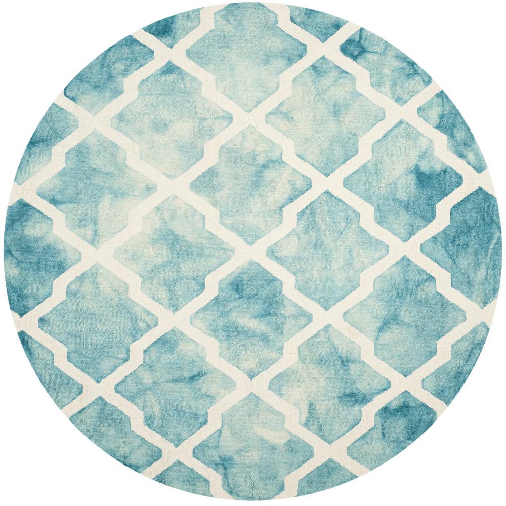 DIP DYE, TURQUOISE / IVORY, 7' X 7' Round, Area Rug, DDY540D-7R. The main picture.