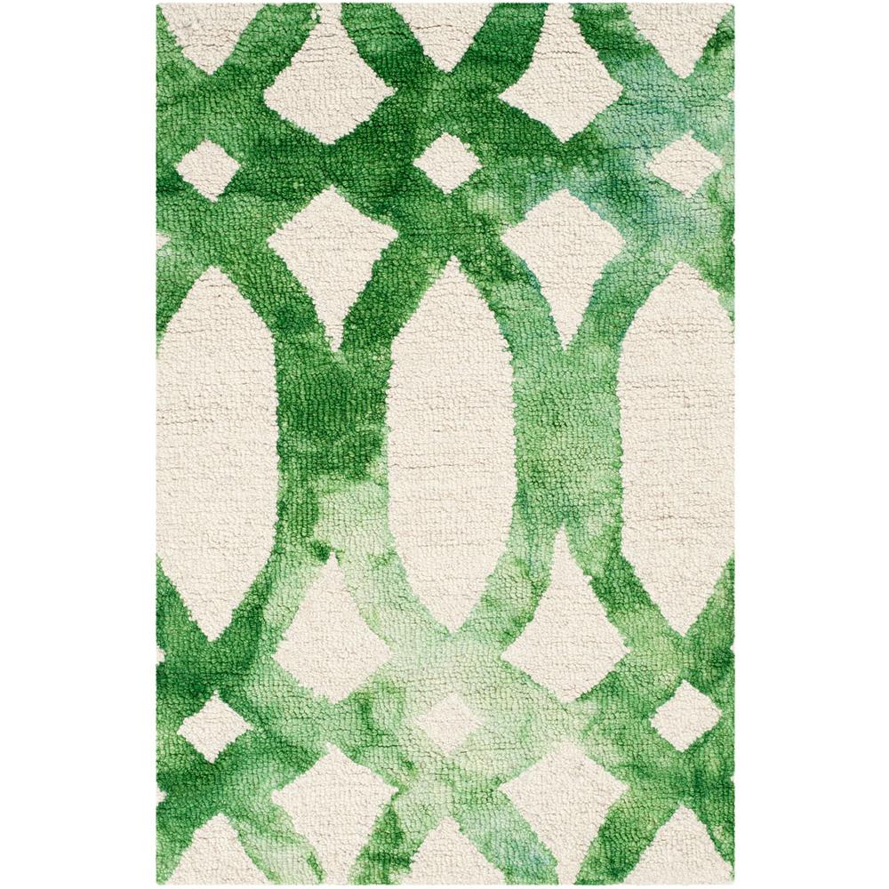 DIP DYE, IVORY / GREEN, 2' X 3', Area Rug. Picture 1