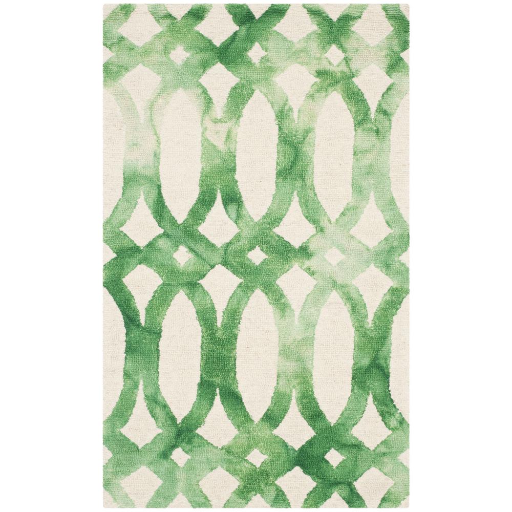 DIP DYE, IVORY / GREEN, 3' X 5', Area Rug. Picture 1