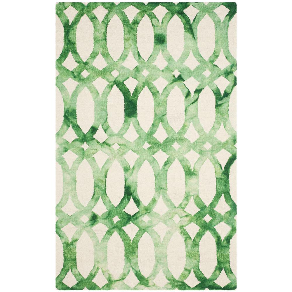 DIP DYE, IVORY / GREEN, 5' X 8', Area Rug. Picture 1