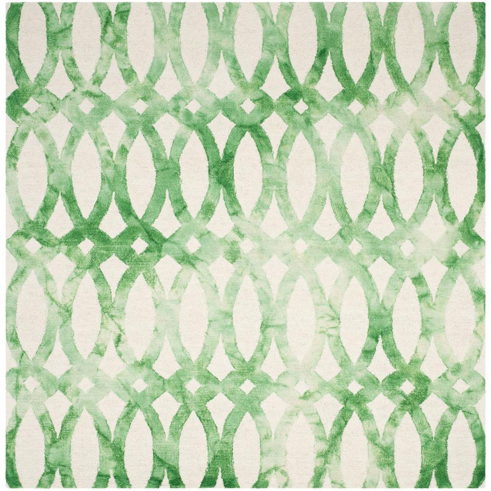 DIP DYE, IVORY / GREEN, 7' X 7' Square, Area Rug. Picture 1