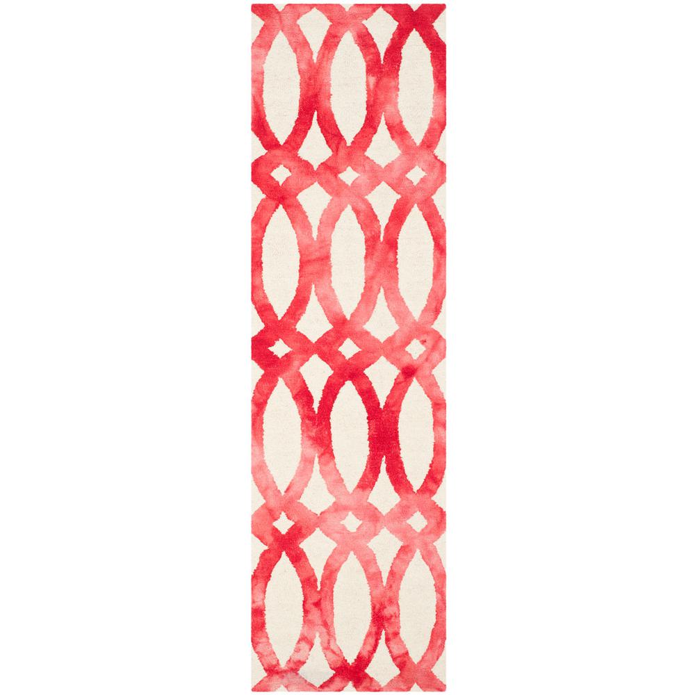 DIP DYE, IVORY / RED, 2'-3" X 8', Area Rug. Picture 1