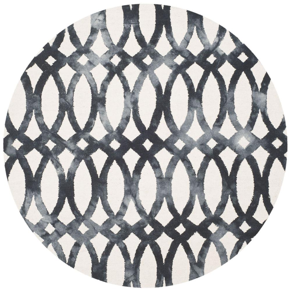 DIP DYE, IVORY / GRAPHITE, 7' X 7' Round, Area Rug. Picture 1