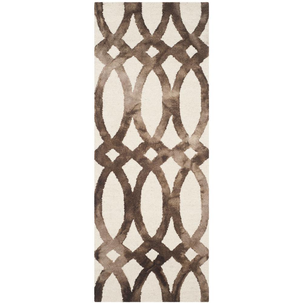 DIP DYE, IVORY / CHOCOLATE, 2'-3" X 6', Area Rug, DDY675E-26. Picture 1