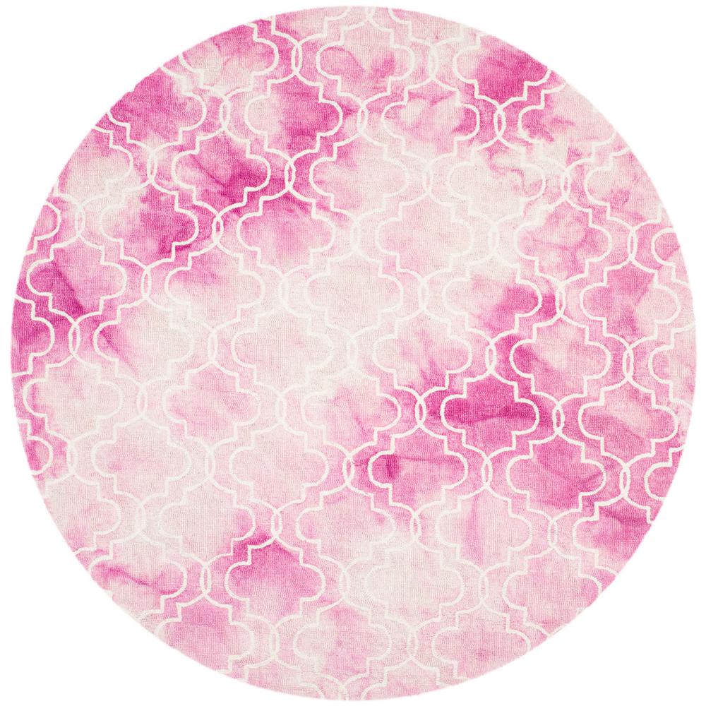 DIP DYE, ROSE / IVORY, 7' X 7' Round, Area Rug. Picture 1