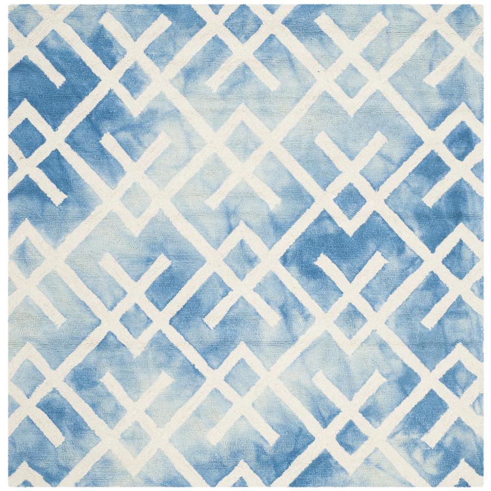 DIP DYE, BLUE / IVORY, 5' X 5' Square, Area Rug. Picture 1