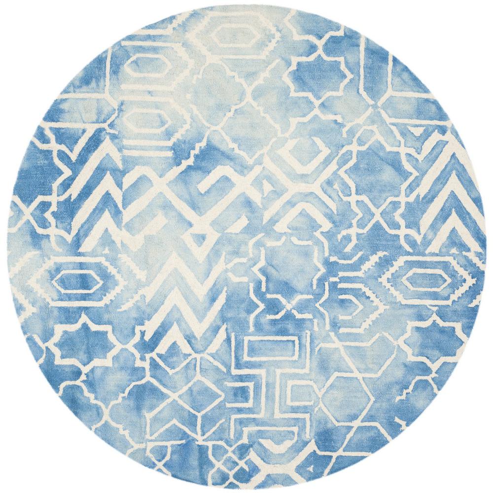 DIP DYE, BLUE / IVORY, 7' X 7' Round, Area Rug, DDY678G-7R. Picture 1