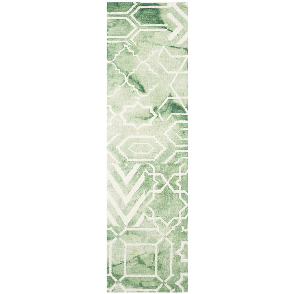 DIP DYE, GREEN / IVORY, 2'-3" X 8', Area Rug, DDY678Q-28. Picture 1