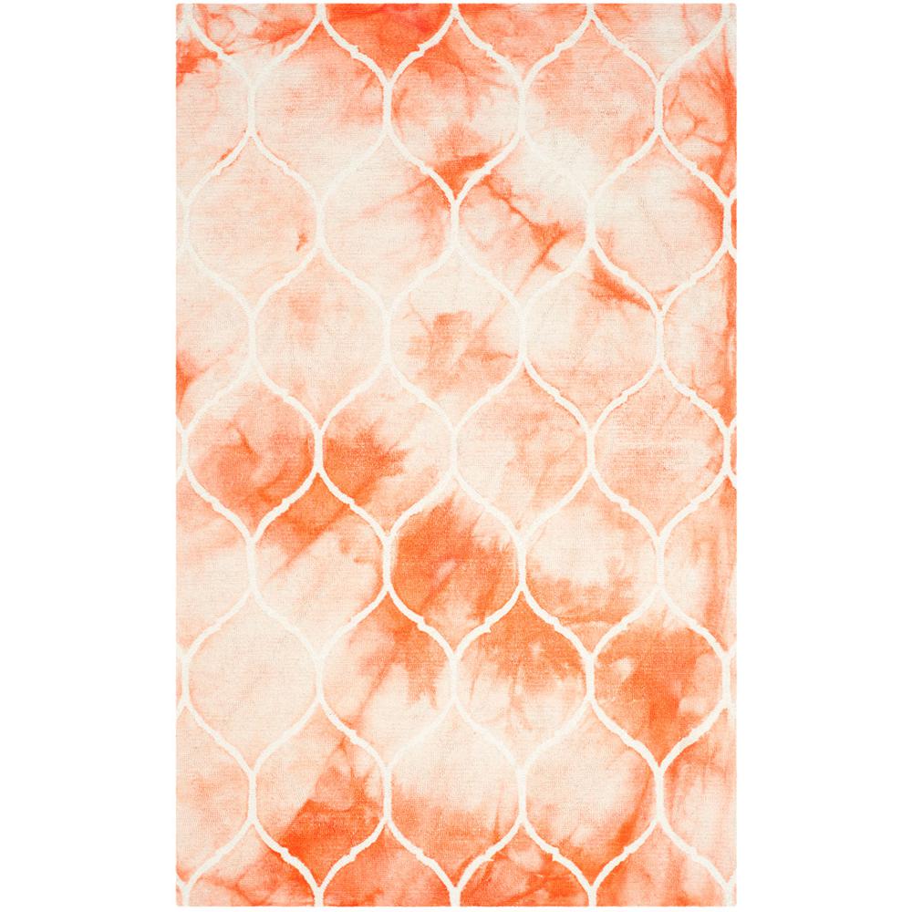 DIP DYE, ORANGE / IVORY, 5' X 8', Area Rug. The main picture.