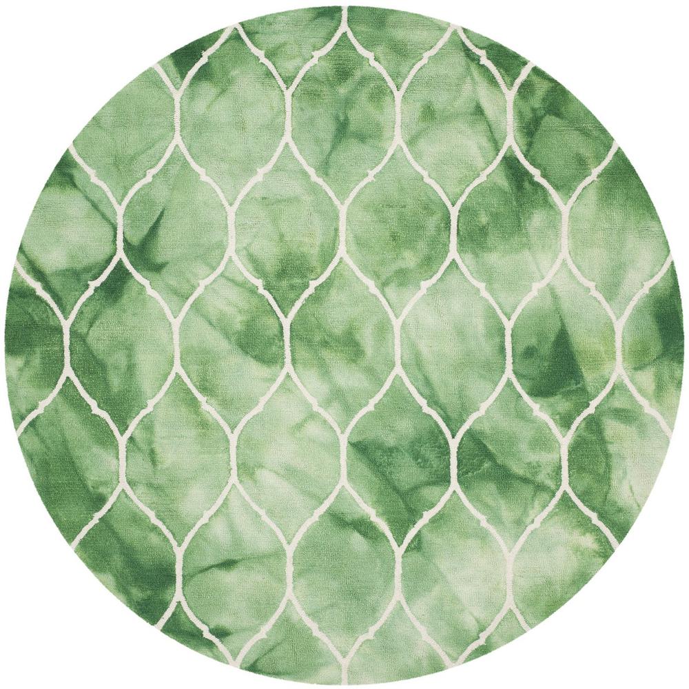 DIP DYE, GREEN / IVORY, 7' X 7' Round, Area Rug, DDY685Q-7R. The main picture.