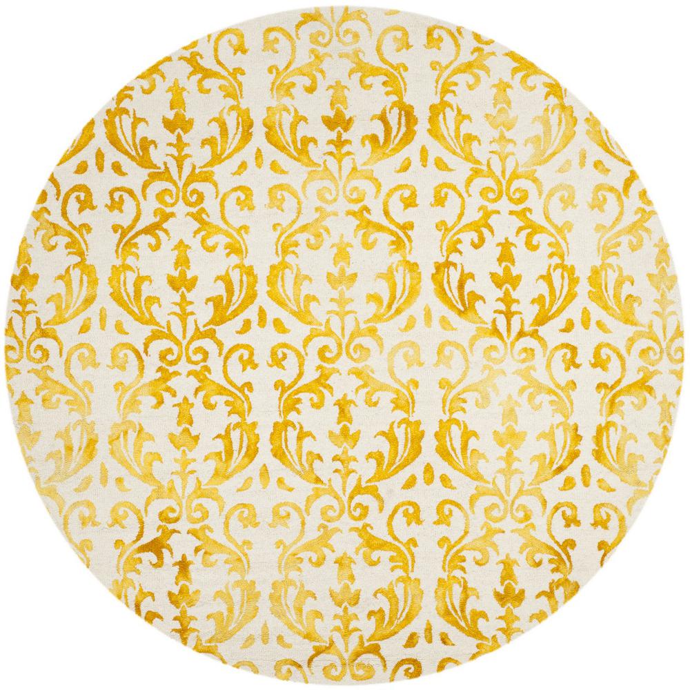 DIP DYE, IVORY / GOLD, 7' X 7' Round, Area Rug, DDY689A-7R. The main picture.