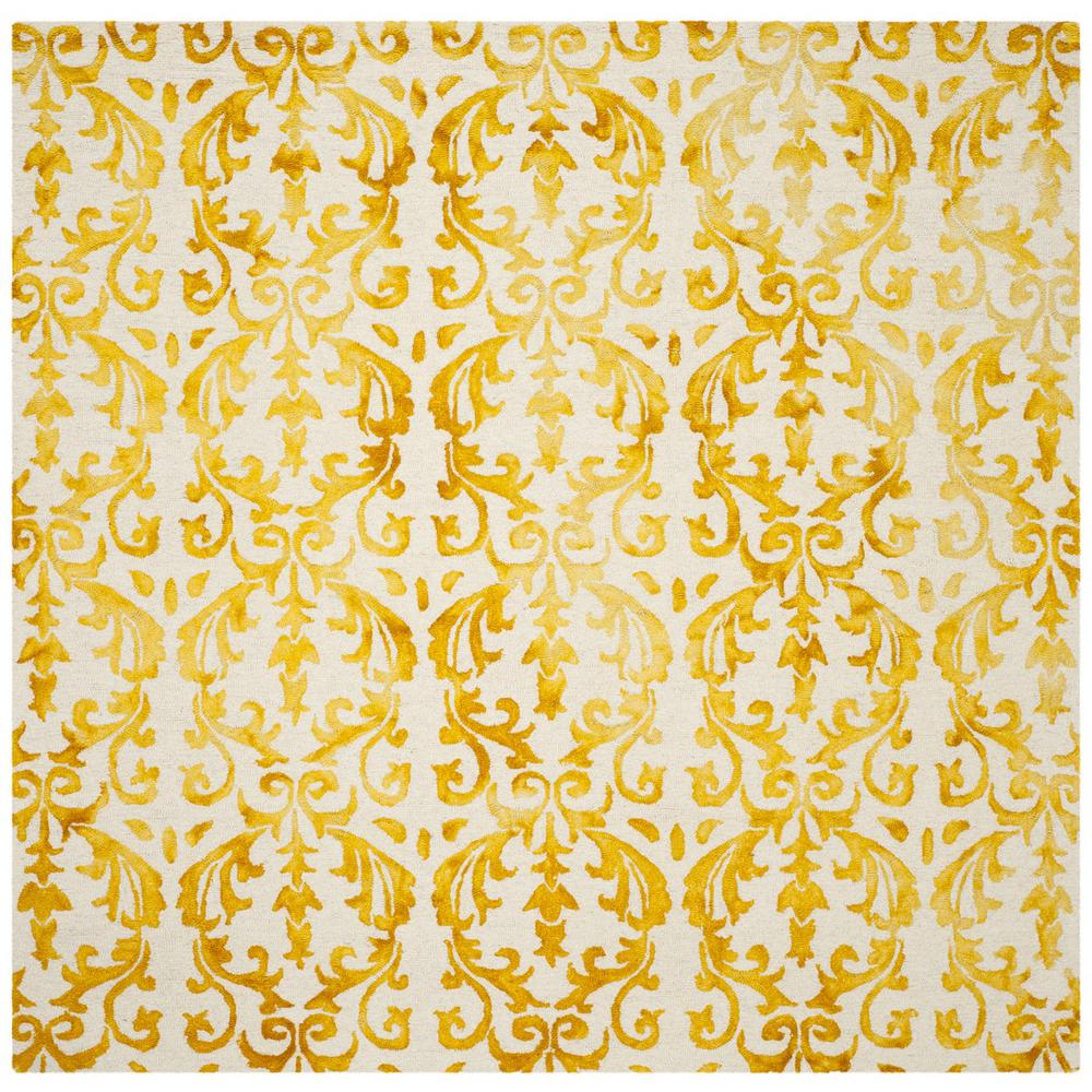DIP DYE, IVORY / GOLD, 7' X 7' Square, Area Rug, DDY689A-7SQ. Picture 1