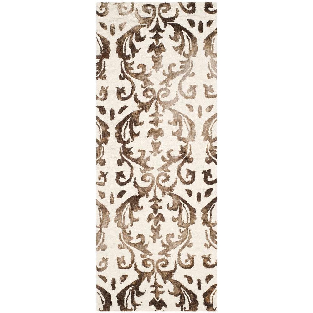 DIP DYE, IVORY / CHOCOLATE, 2'-3" X 6', Area Rug, DDY689B-26. Picture 1