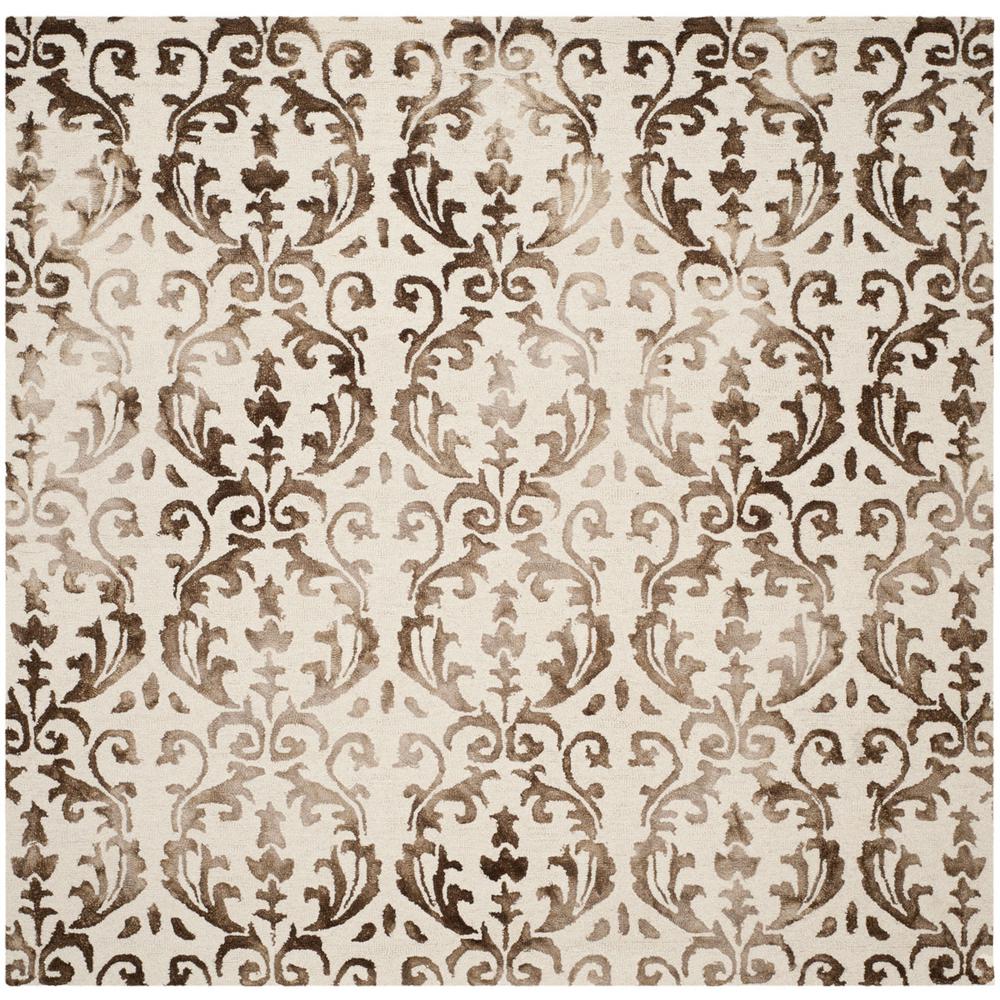 DIP DYE, IVORY / CHOCOLATE, 7' X 7' Square, Area Rug, DDY689B-7SQ. Picture 1