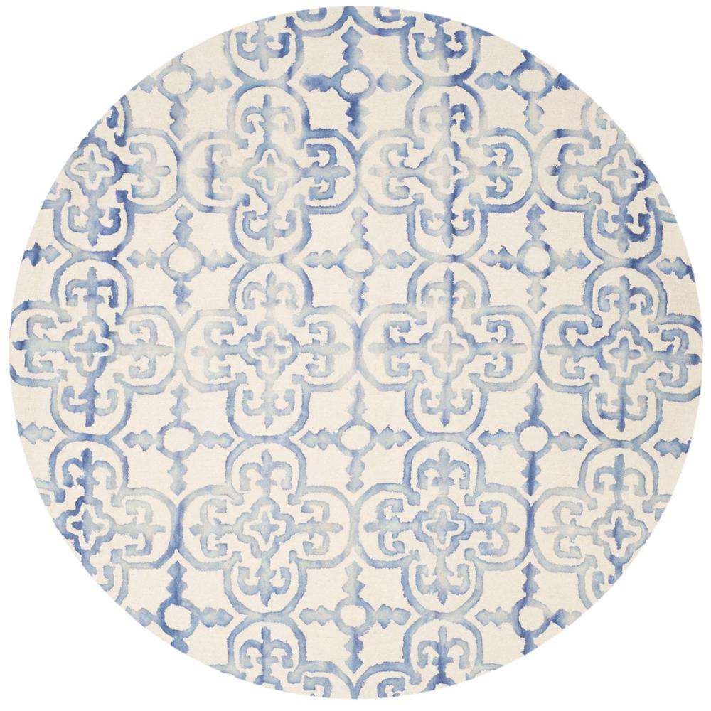 DIP DYE, IVORY / BLUE, 7' X 7' Round, Area Rug, DDY711A-7R. Picture 1