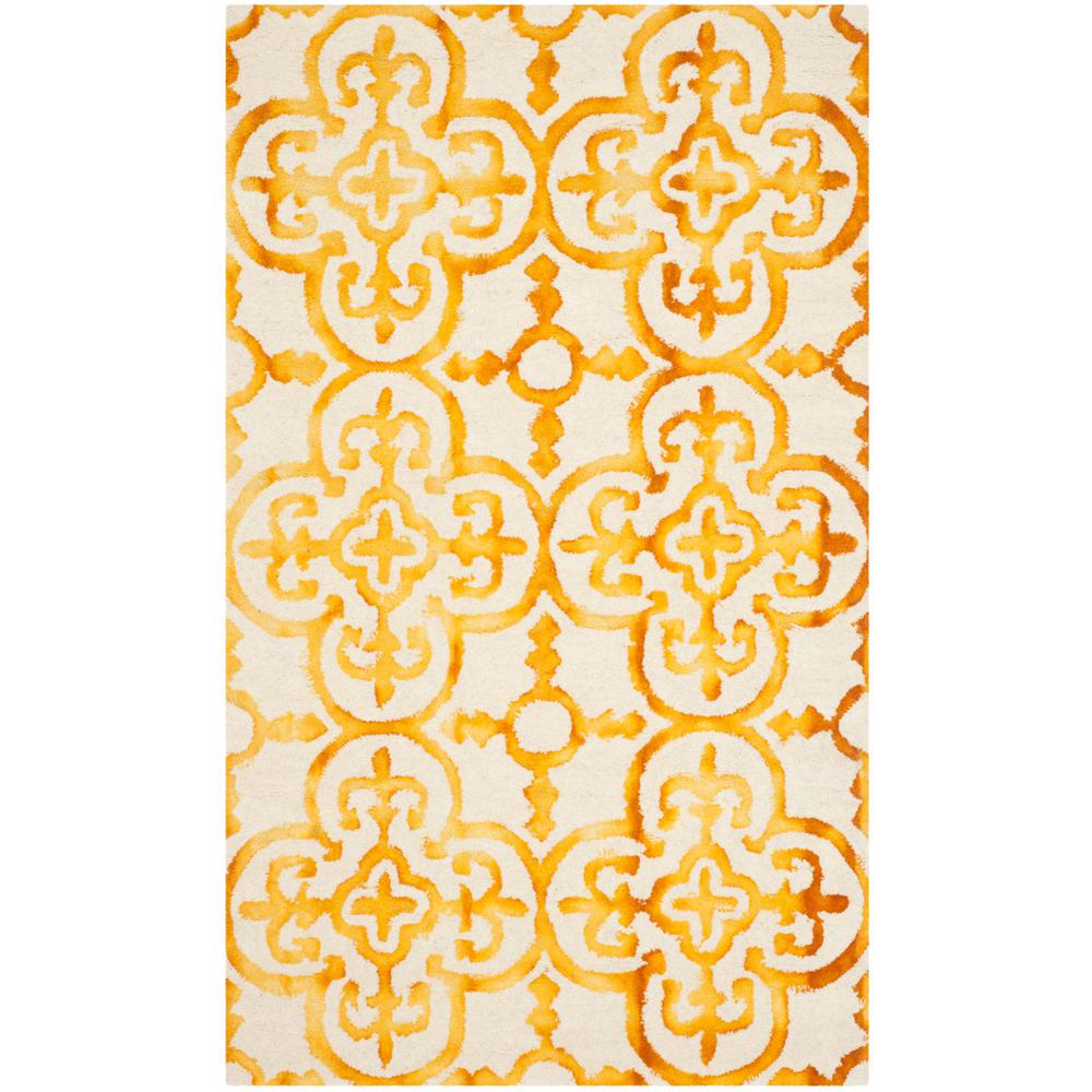 DIP DYE, IVORY / GOLD, 3' X 5', Area Rug, DDY711C-3. Picture 1