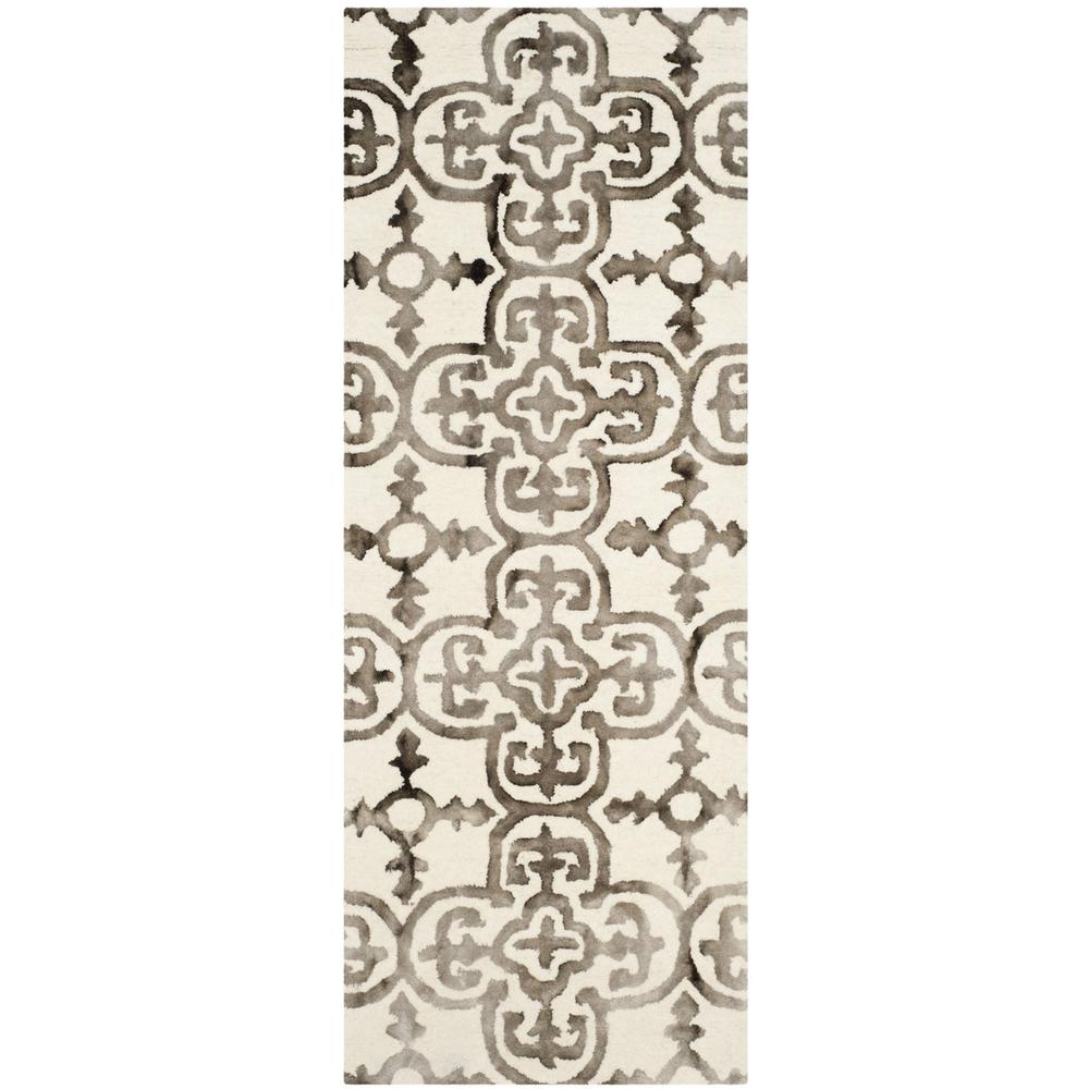 DIP DYE, IVORY / BROWN, 2'-3" X 6', Area Rug. Picture 1