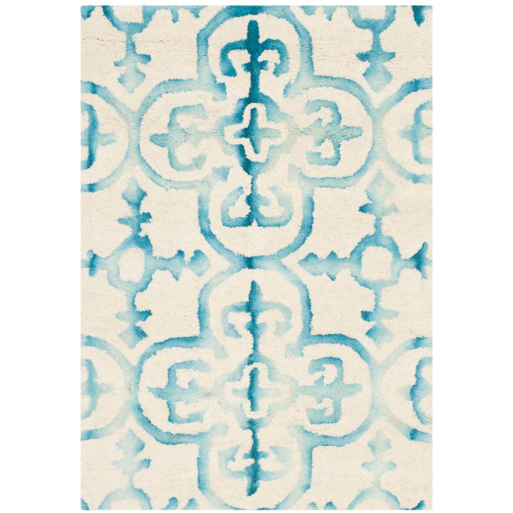 DIP DYE, IVORY / TURQUOISE, 2' X 3', Area Rug, DDY711H-2. Picture 1