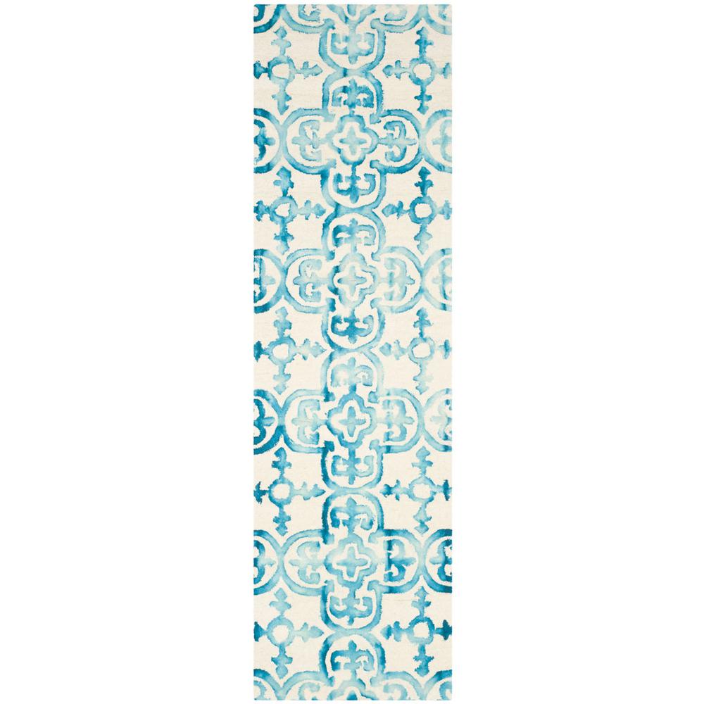 DIP DYE, IVORY / TURQUOISE, 2'-3" X 8', Area Rug, DDY711H-28. Picture 1