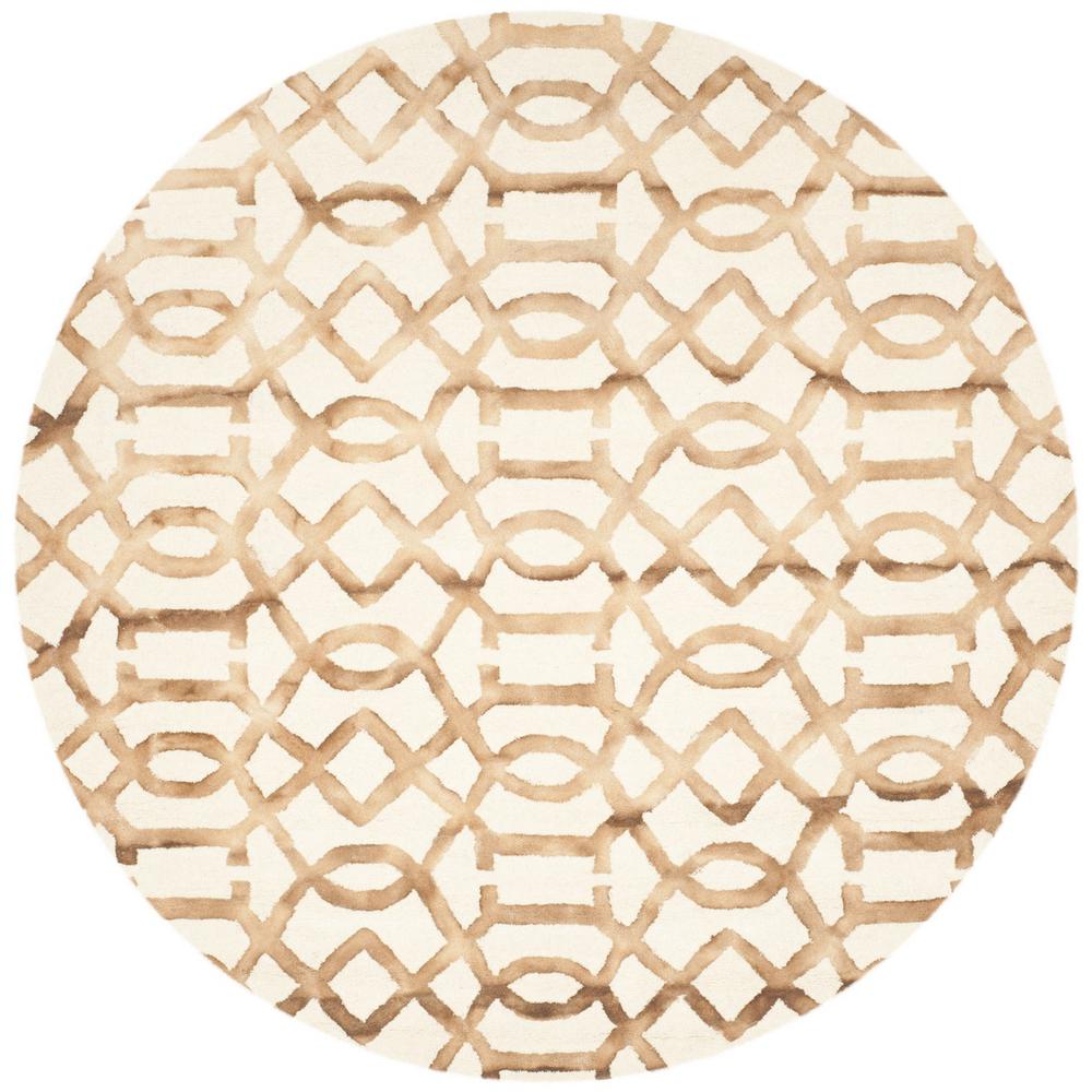 DIP DYE, IVORY / CAMEL, 7' X 7' Round, Area Rug, DDY712E-7R. Picture 1