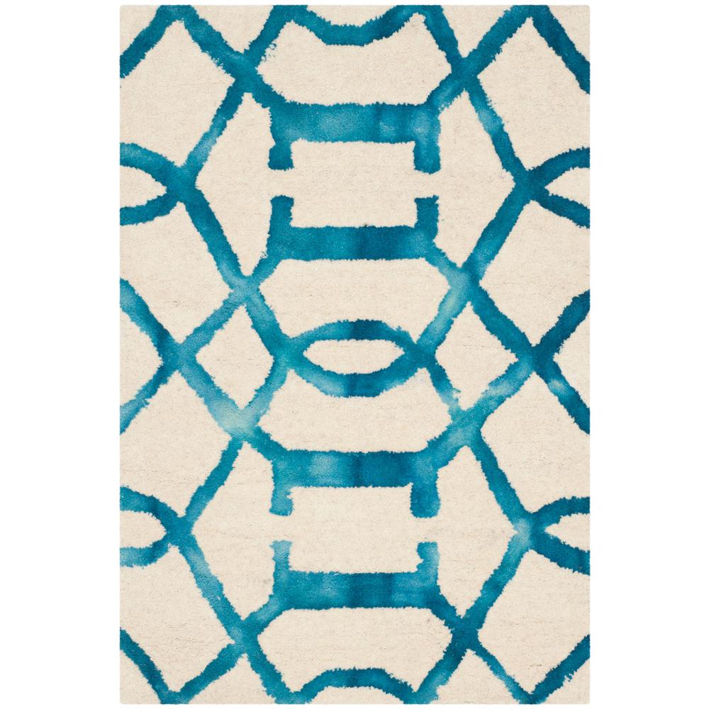 DIP DYE, IVORY / TURQUOISE, 2' X 3', Area Rug, DDY712H-2. Picture 1