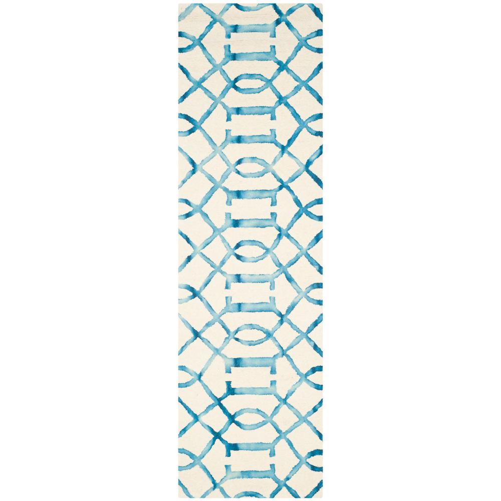 DIP DYE, IVORY / TURQUOISE, 2'-3" X 8', Area Rug, DDY712H-28. Picture 1