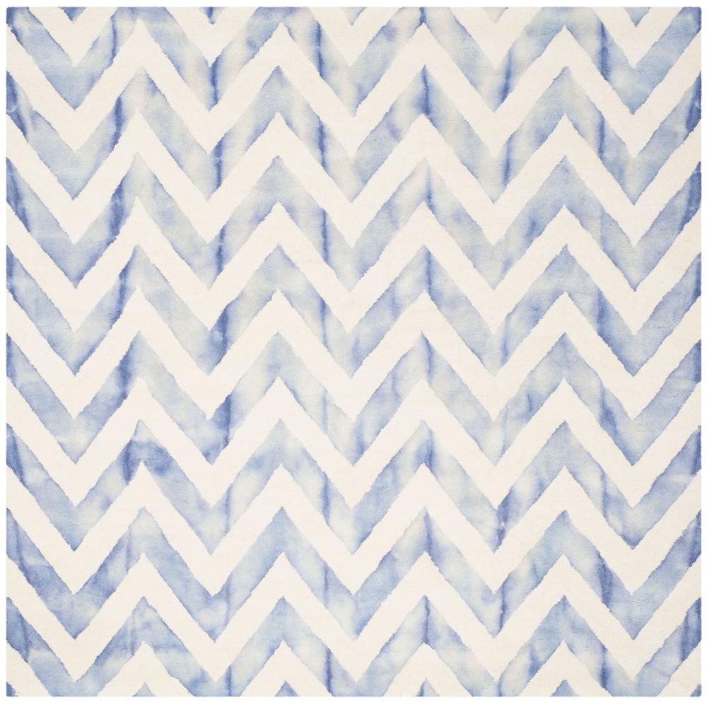 DIP DYE, IVORY / BLUE, 7' X 7' Square, Area Rug, DDY715A-7SQ. Picture 1