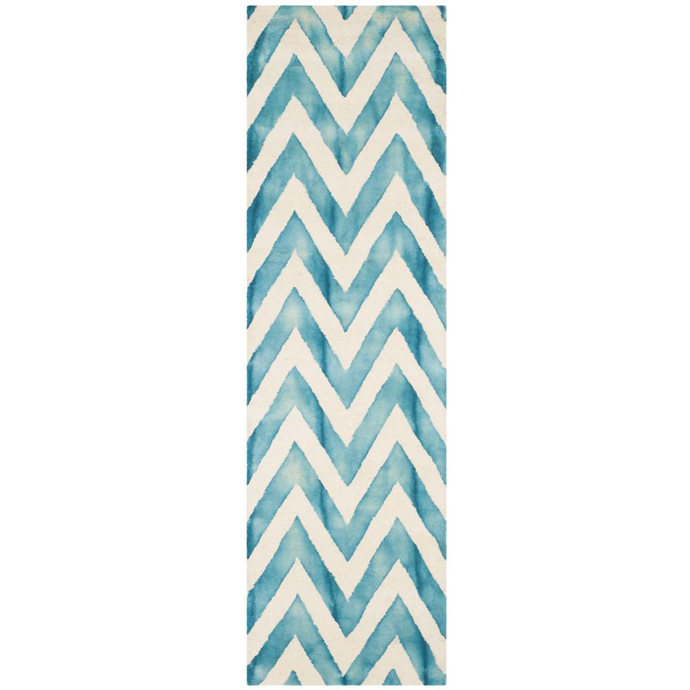 DIP DYE, IVORY / TURQUOISE, 2'-3" X 8', Area Rug, DDY715H-28. Picture 1
