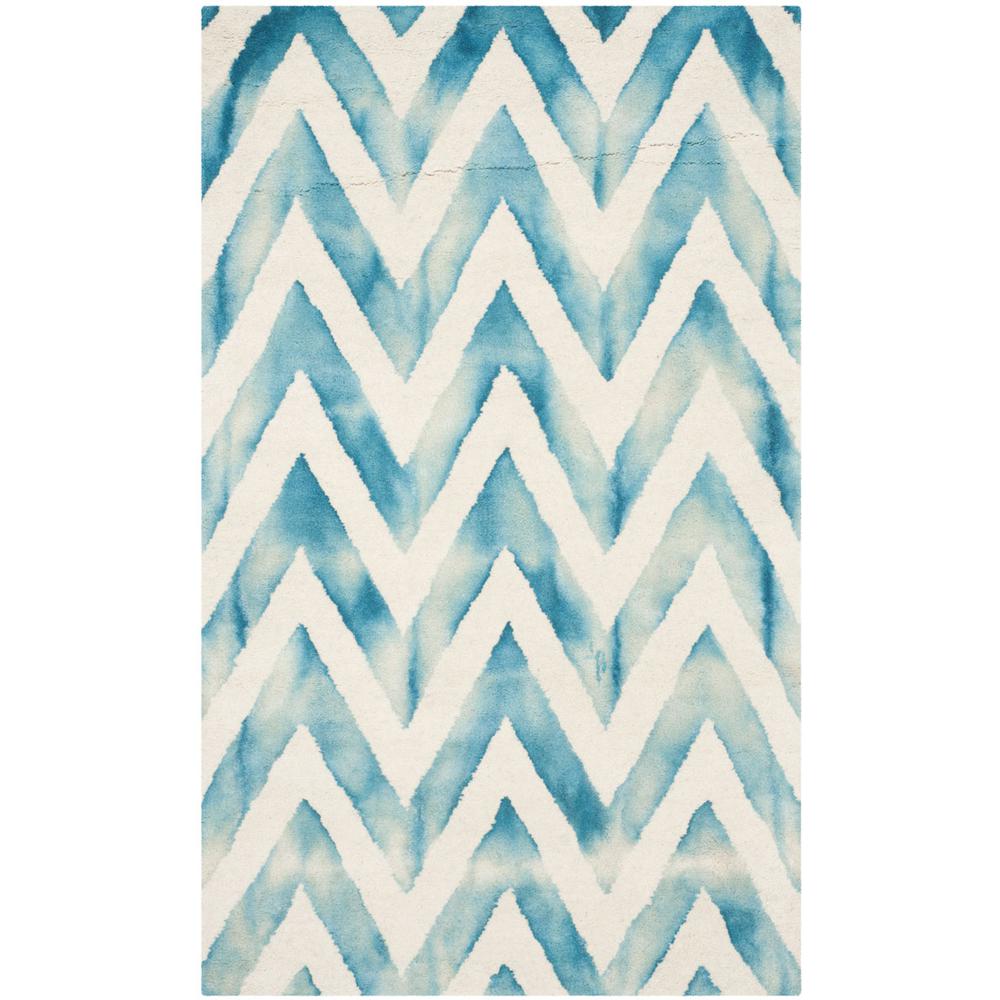 DIP DYE, IVORY / TURQUOISE, 3' X 5', Area Rug, DDY715H-3. Picture 1