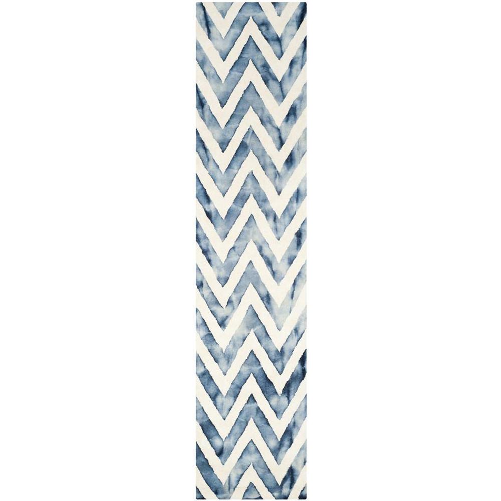DIP DYE, IVORY / NAVY, 2'-3" X 10', Area Rug. Picture 1