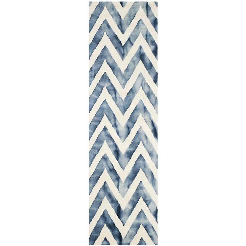 DIP DYE, IVORY / NAVY, 2'-3" X 8', Area Rug, DDY715P-28. Picture 1