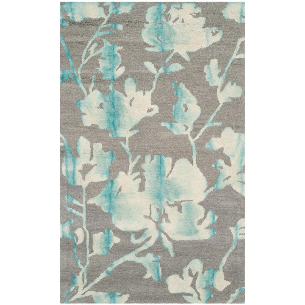 DIP DYE, GREY / TURQUOISE, 3' X 5', Area Rug, DDY716L-3. Picture 1