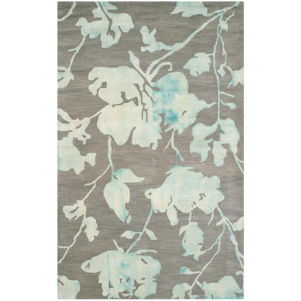 DIP DYE, GREY / TURQUOISE, 5' X 8', Area Rug, DDY716L-5. Picture 1