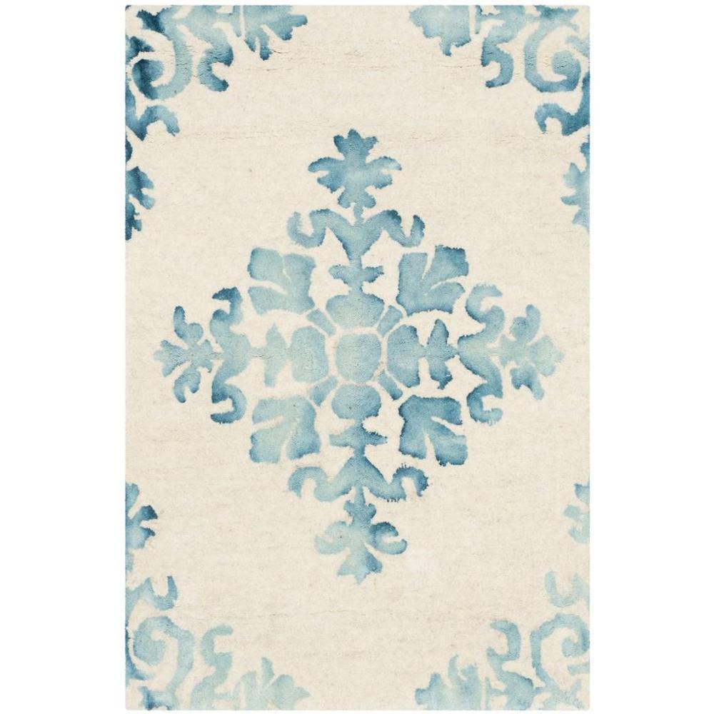DIP DYE, IVORY / LIGHT BLUE, 2' X 3', Area Rug. Picture 1