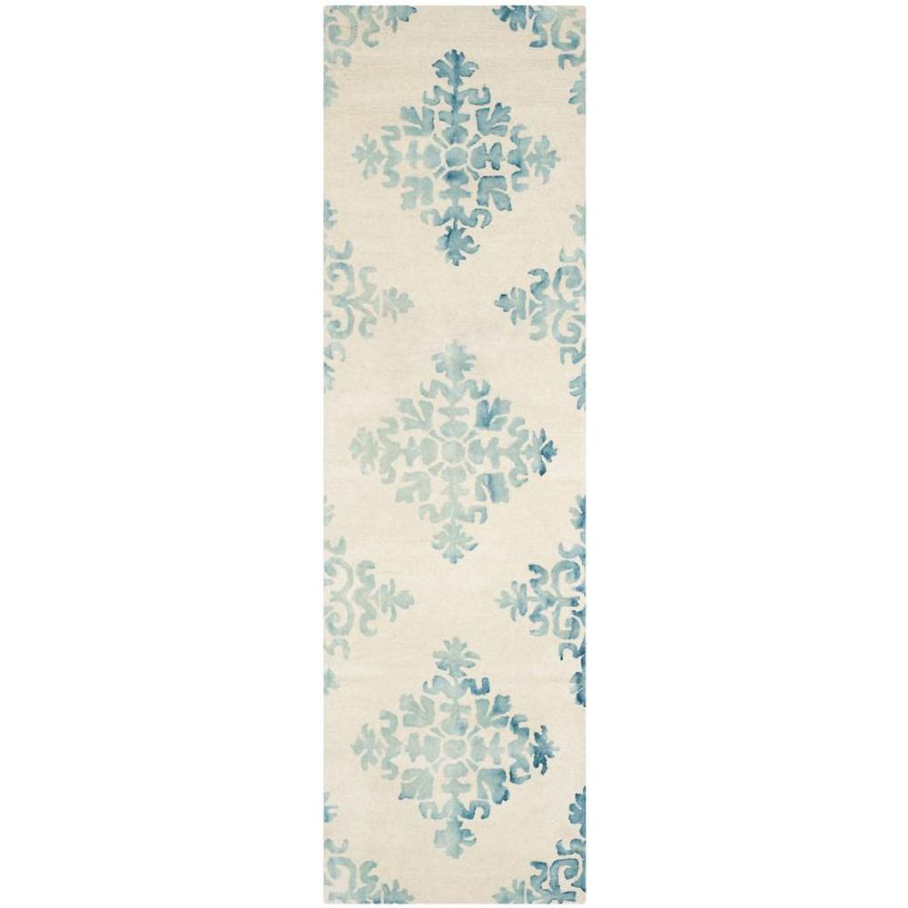 DIP DYE, IVORY / LIGHT BLUE, 2'-3" X 8', Area Rug. Picture 1
