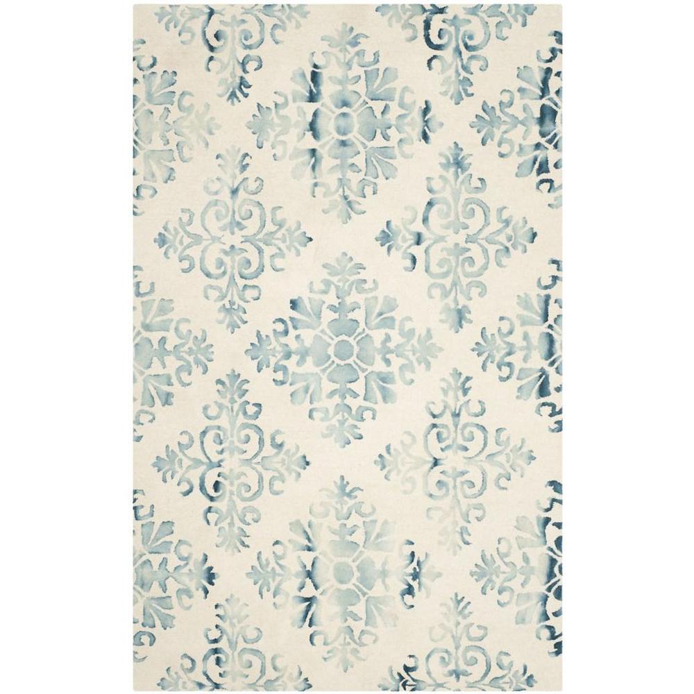 DIP DYE, IVORY / LIGHT BLUE, 5' X 8', Area Rug. Picture 1