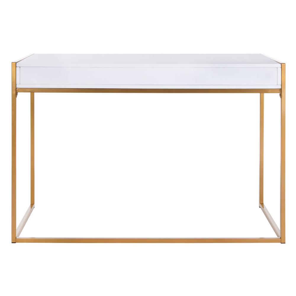 Elodie 1 Drawer Desk, White/Gold. Picture 2