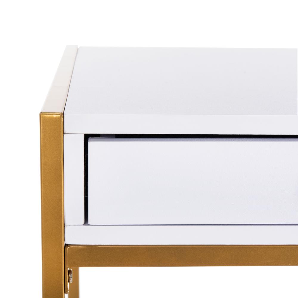 Elodie 1 Drawer Desk, White/Gold. Picture 5