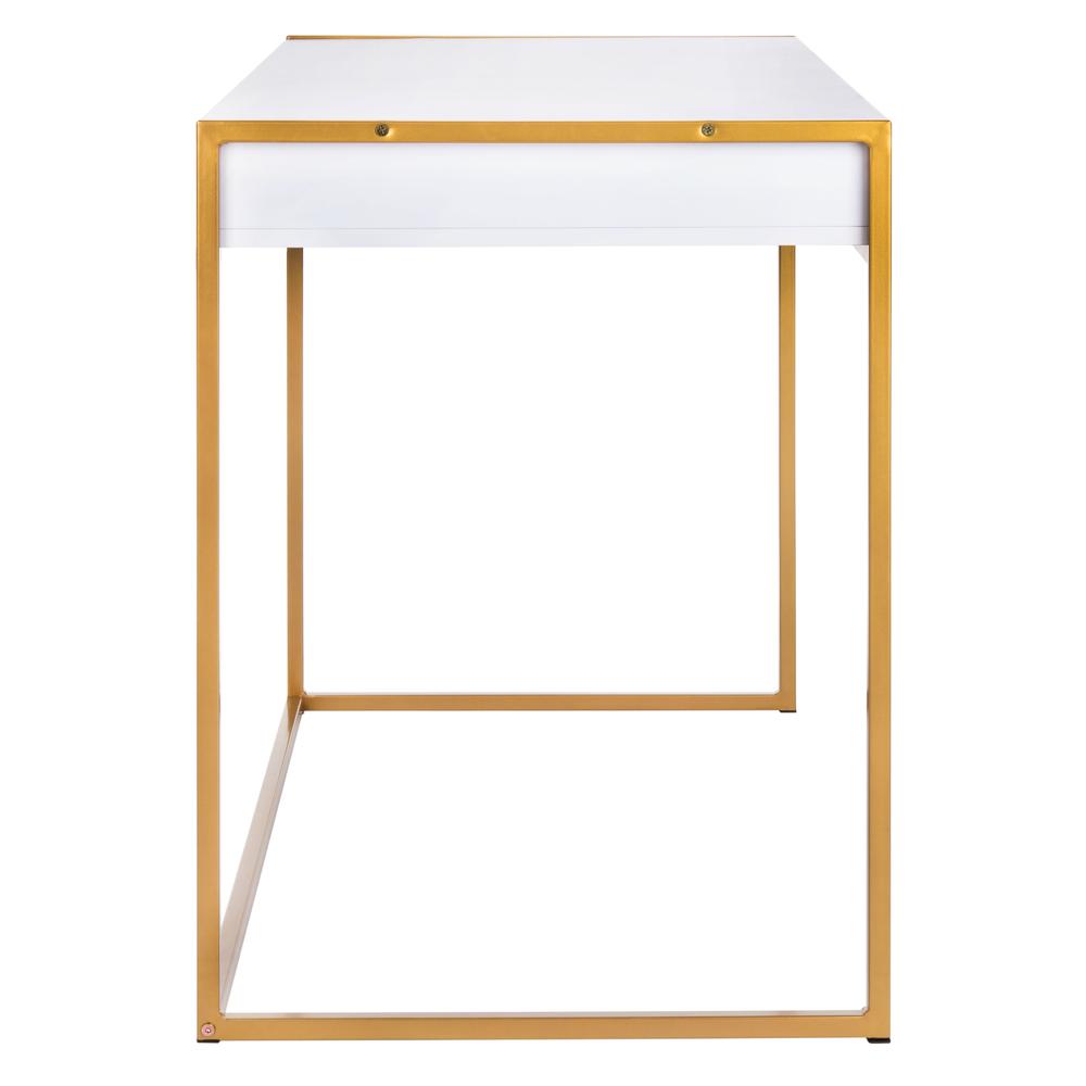 Elodie 1 Drawer Desk, White/Gold. Picture 11