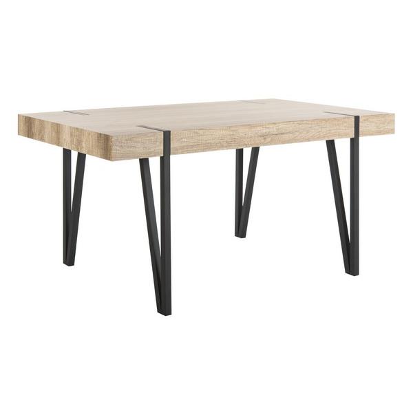 ALYSSA RUSTIC MIDCENTURY WOOD TOP DINING TABLE. Picture 1