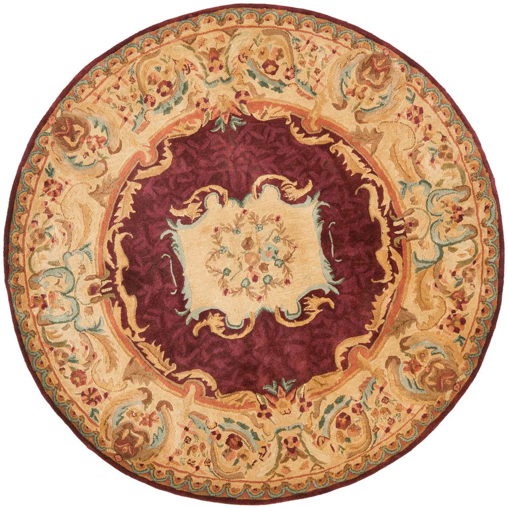 EMPIRE, BURGUNDY / GOLD, 6' X 6' Round, Area Rug, EM422A-6R. Picture 1