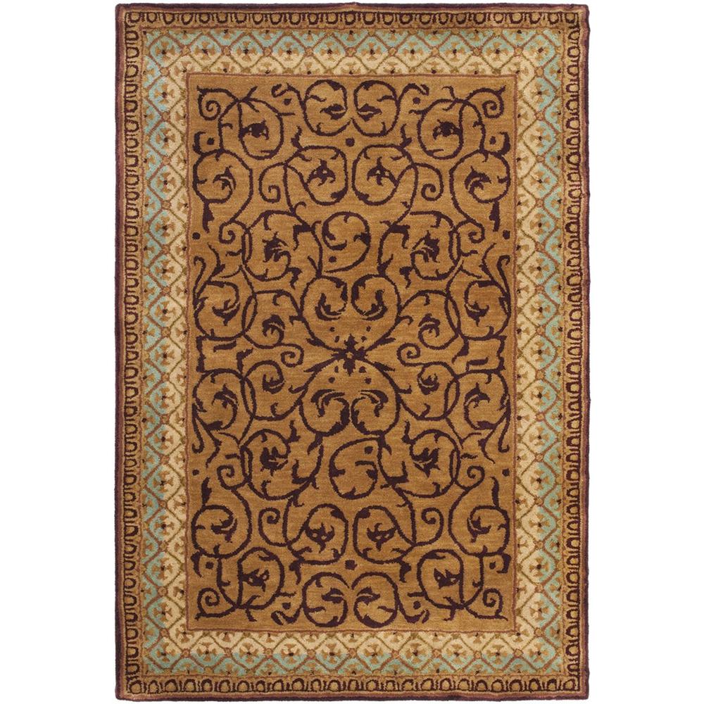 EMPIRE, BROWN / BLUE, 4' X 6', Area Rug. Picture 1