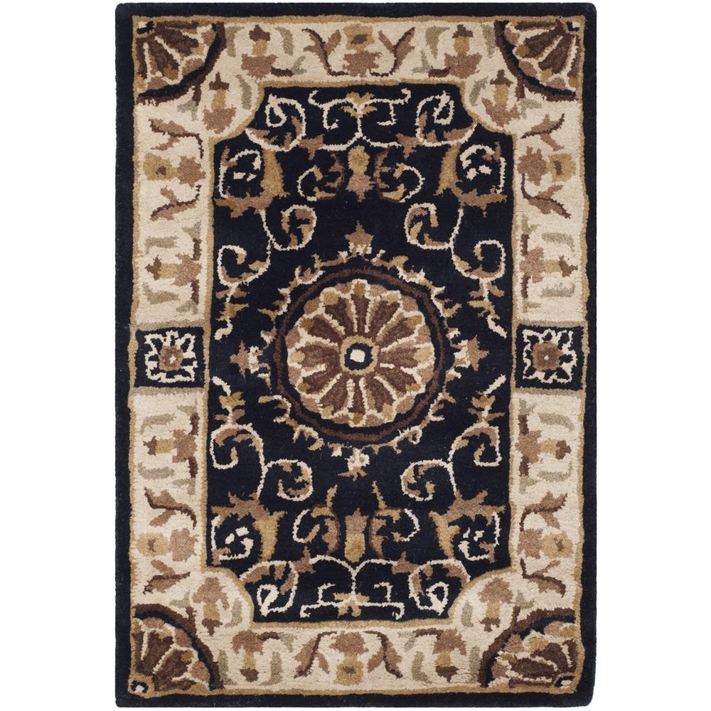 EMPIRE, BLACK / IVORY, 2' X 3', Area Rug. Picture 1
